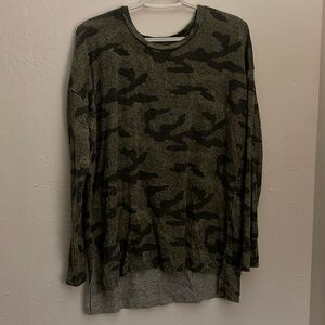 AEO Camo Print Soft & Sexy Plush Long Sleeve Top